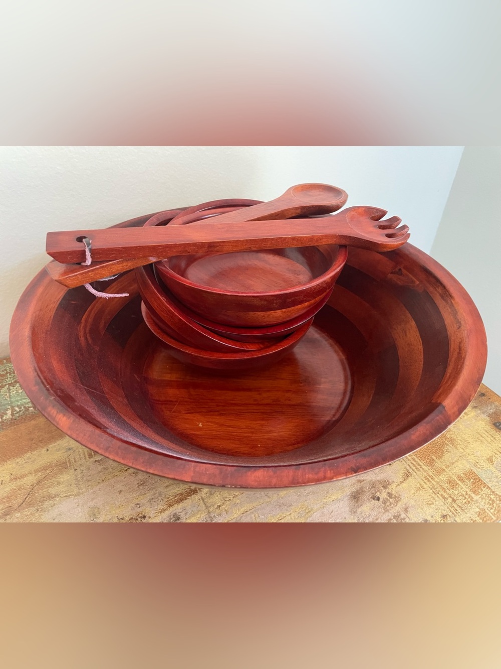 Set of Mountain Woods Wooden Bowls